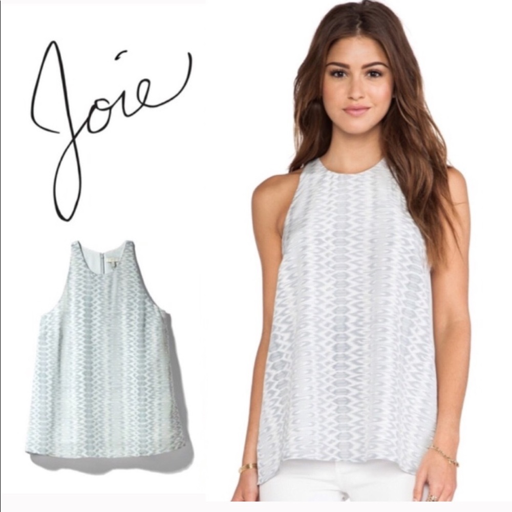 Joie "Brighton"sz S snake Ikat-print charmeuse top